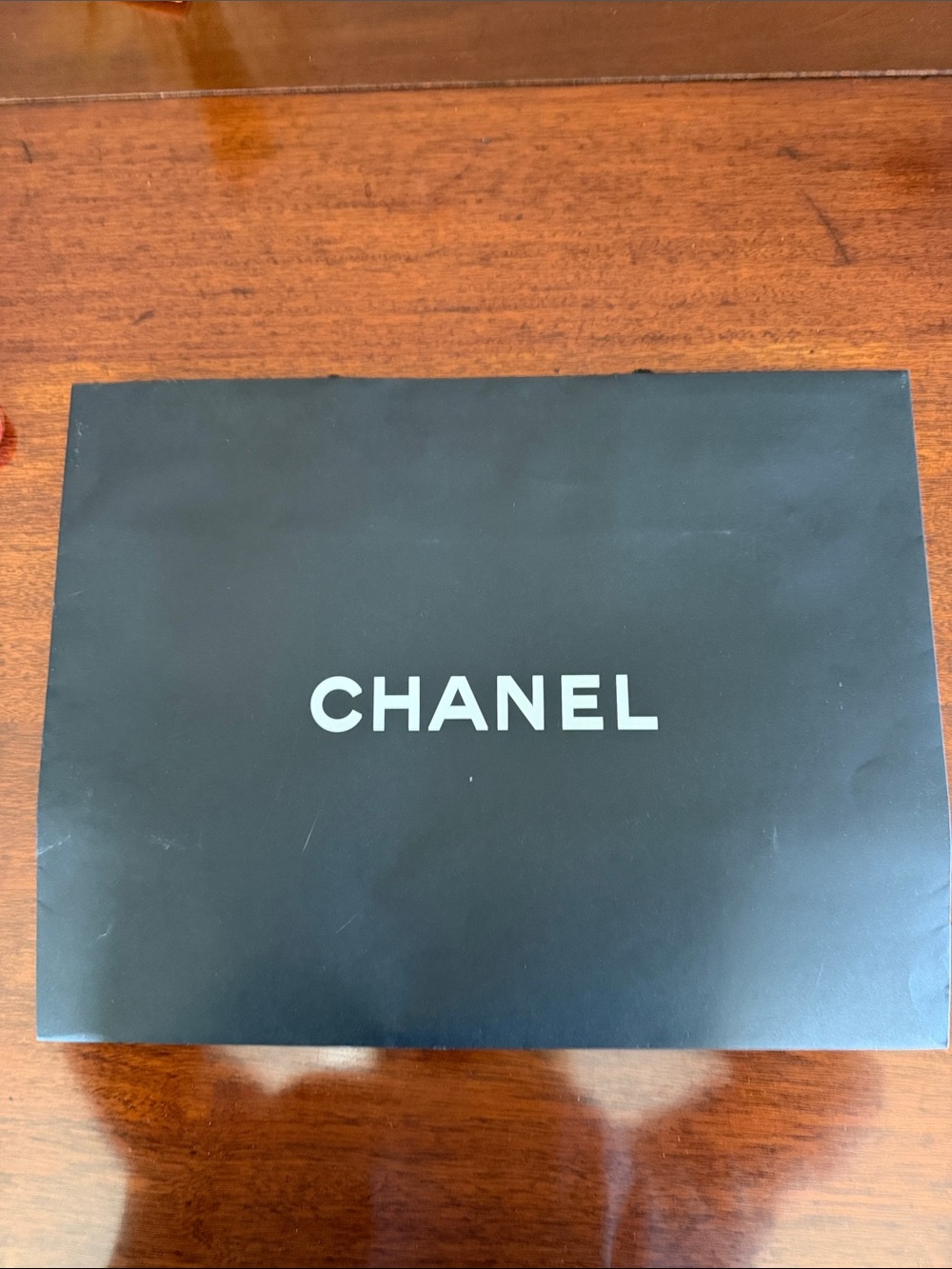 CHANEL Black Bag with White Logo